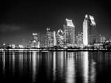 Horizontal The San Diego Skyline from Coronado Island black and white Pictures