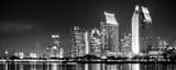 Panoramic The San Diego Skyline from Coronado Island black and white Pictures