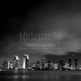Square The San Diego Skyline under a Marine Fog Layer Framed Photos