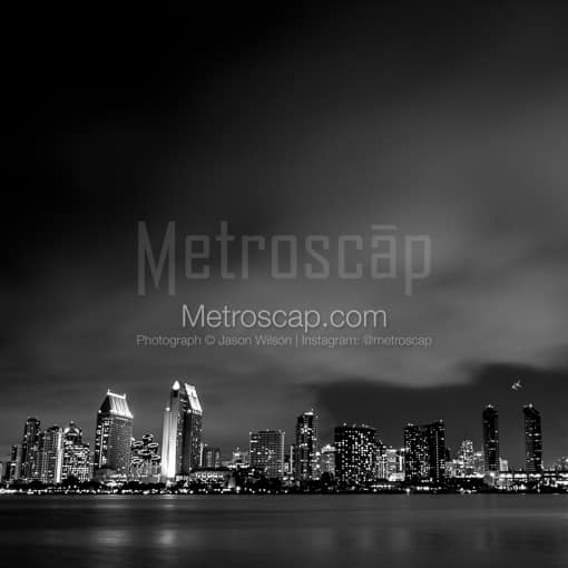 The San Diego Skyline under a Marine Fog Layer -- San Diego Black and White Photos