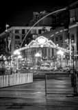Vertical The San Diego Light Rail Crossing in the Gaslamp Quarter Framed Photos