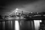 Horizontal The USS Midway at Night Framed Photos