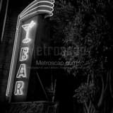 Square The BAR sign above the Dirty Martini in San Francisco black and white Photos