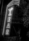 Vertical The BAR sign above the Dirty Martini in San Francisco black and white Photos