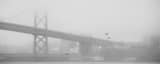 Panoramic The Bay Bridge under Dense Fog black and white Photos