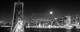 Panoramic The San Francisco Bay Bridge from Yerba Buena Island black and white Photos