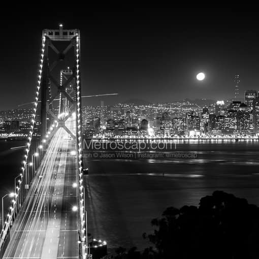 The San Francisco Bay Bridge from Yerba Buena Island -- San Francisco Black and White Photos