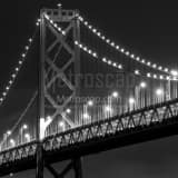 Square The Bay Bridge at Night black and white Photos