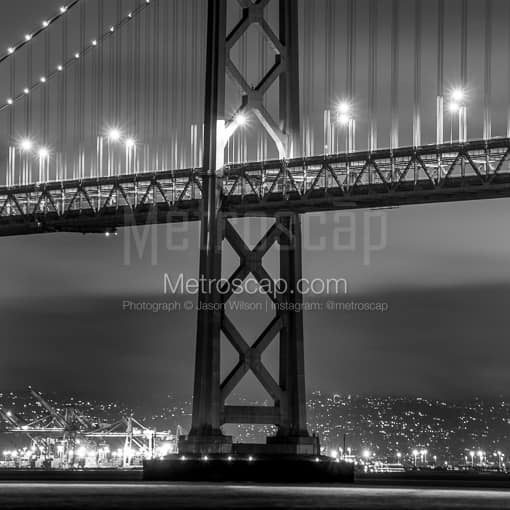 The Bay Bridge over San Francisco Bay -- San Francisco Black and White Photos