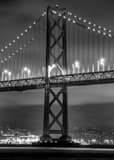 Vertical The Bay Bridge over San Francisco Bay black and white Photos