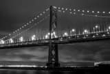 Horizontal A Bay Bridge Spire at Night black and white Photos