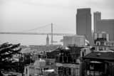 Horizontal The Bay Bridge from Telegraph Hill landscape black and white Photography