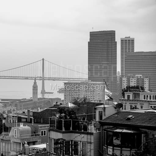 The Bay Bridge from Telegraph Hill -- San Francisco Black and White Photos