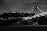 Horizontal The Bay Bridge Feeds into Yerba Buena Island black and white Photos