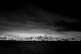 Horizontal A Blanket of Fog Hovers above Downtown San Francisco landscape black and white Photography