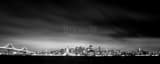 Panoramic A Blanket of Fog Hovers above Downtown San Francisco landscape black and white Photography