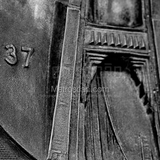 A Bronze Relief of the Golden Gate Bridge -- San Francisco Black and White Photos