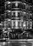 Vertical Cafe Zoetrope at Columbus Drive and Kearny at Night black and white Photos