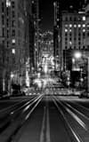 Vertical California Street at Night black and white Photos