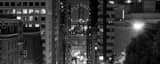 Panoramic Looking Down California Street and the Bay Bridge at Night black and white Photos