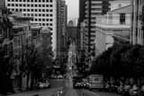 Horizontal A US Mail Truck on California Street in Downtown San Francisco black and white Photos