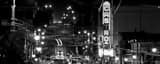 Panoramic The Castro Theater at Night black and white Photos