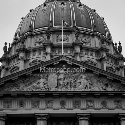 The San Francisco City Hall Dome -- San Francisco Black and White Photos