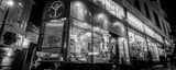 Panoramic City Light Books on Columbus at Broadway black and white Photos