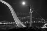 Horizontal Cupids Arrow and Bay Bridge at Night black and white Photos
