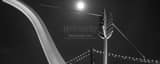 Panoramic Cupids Arrow and Bay Bridge at Night black and white Photos