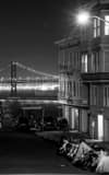 Vertical The Dead End of Telegraph Hill into San Francisco Bay black and white Photos