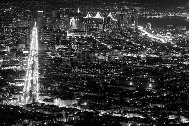San Francisco at Night -- San Francisco Black and White Photos