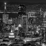 Square Downtown San Francisco at Night black and white Photos