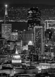 Vertical Downtown San Francisco at Night black and white Photos