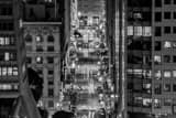Horizontal Downtown San Francisco Traffic at Night black and white Photos