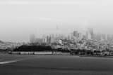 Horizontal Downtown San Francisco Under Afternoon Fog black and white Photos