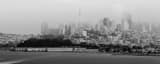 Panoramic Downtown San Francisco Under Afternoon Fog black and white Photos