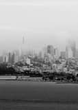 Vertical Downtown San Francisco Under Afternoon Fog black and white Photos