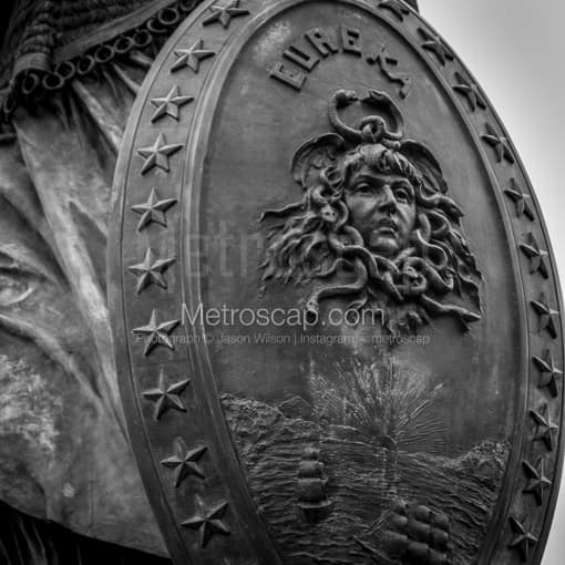 The Eureka Shield of Pioneer Monument -- San Francisco Black and White Photos