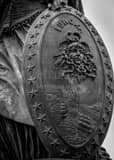 Vertical The Eureka Shield of Pioneer Monument black and white Photos