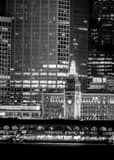 Vertical The Ferry Building at Night black and white Photos