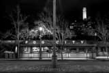 Horizontal The Fog City Cafe under Coit Tower black and white Photos