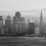 Square Late Afternoon Fog Engulfs the San Francisco Skyline black and white Photos