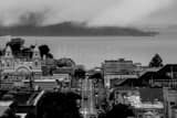Horizontal Fog Hanging Over Angel Island black and white Photos