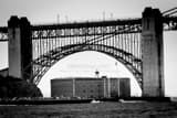 Horizontal Fort Point under the Golden Gate Bridge black and white Photos