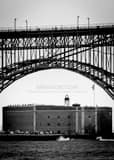 Vertical Fort Point under the Golden Gate Bridge black and white Photos