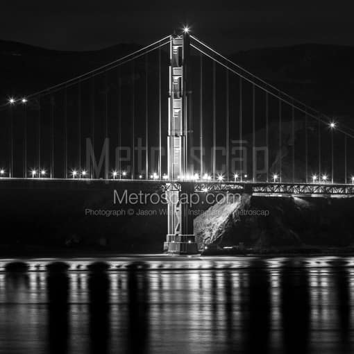 The Golden Gate Bridge from Coit Tower -- San Francisco Black and White Photos