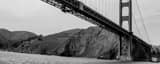 Panoramic Golden Gate Bridge landscape black and white Photography