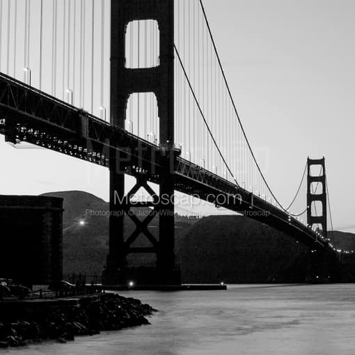 The Golden Gate Bridge at Dusk -- San Francisco Black and White Photos
