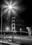 Vertical The Golden Gate Bridge at Night black and white Photos